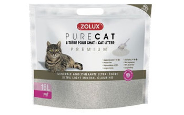 Klontervormende, minerale en lichte premium kattenbakvulling Purecat ref. 476 318